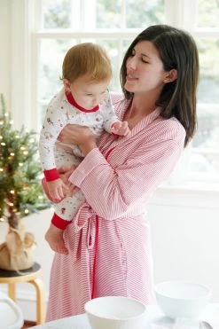 LAKE Pima Robe In Classic Red