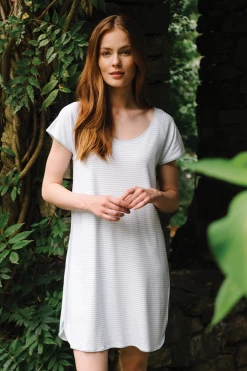 LAKE Pima Nightgown In Porcelain Women