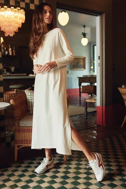 LAKE Sweatshirt Dress In Ecru