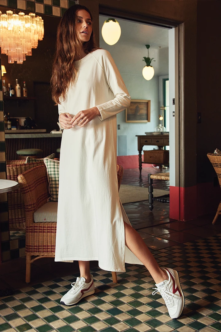 LAKE Sweatshirt Dress In Ecru