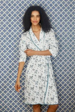 LAKE Women Pima Robe In Fleur