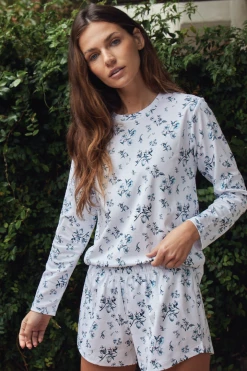 LAKE Pima Long-Short Weekend Set In Fleur Sleep