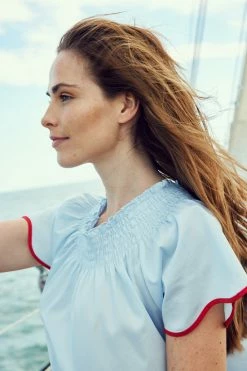 LAKE Women Patio Midi Dress In Americana