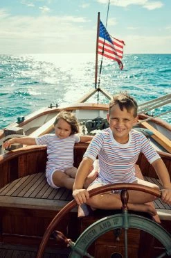 LAKE New Arrivals Kids Shorts Set In Americana Stripe