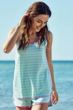 LAKE Women Pima Tank-Short Set In Spritz