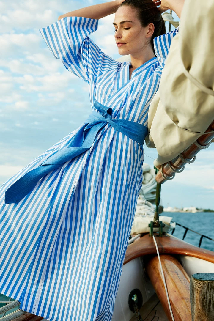 LAKE Women Kimono Robe In Regatta Blue