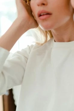 LAKE Women Sweatshirt Tunic In White