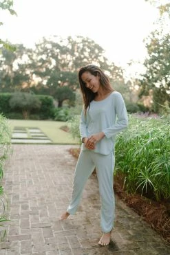 LAKE Women Pima Long-Long Set In Parisian Green