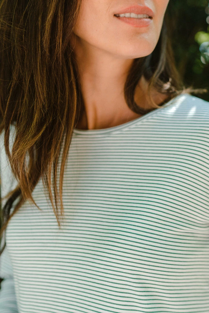 LAKE Pima Long Sleeve Weekend Nightgown In Classic Green Women