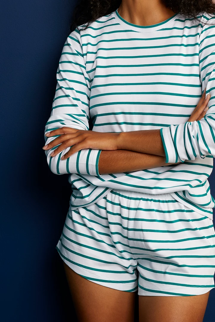 LAKE Pima Long-Short Weekend Set In Emerald Sleep