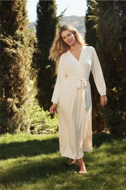 LAKE DreamKnit Midi Robe In Peony