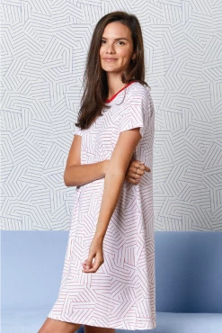 Schumacher X LAKE Pima Weekend Nightgown In Red