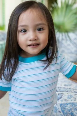 LAKE Kids Shorts Set In Turquoise Ombre