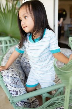LAKE Kids Shorts Set In Turquoise Ombre