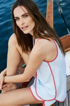 LAKE Women Pima Tank-Short Set In Nantucket
