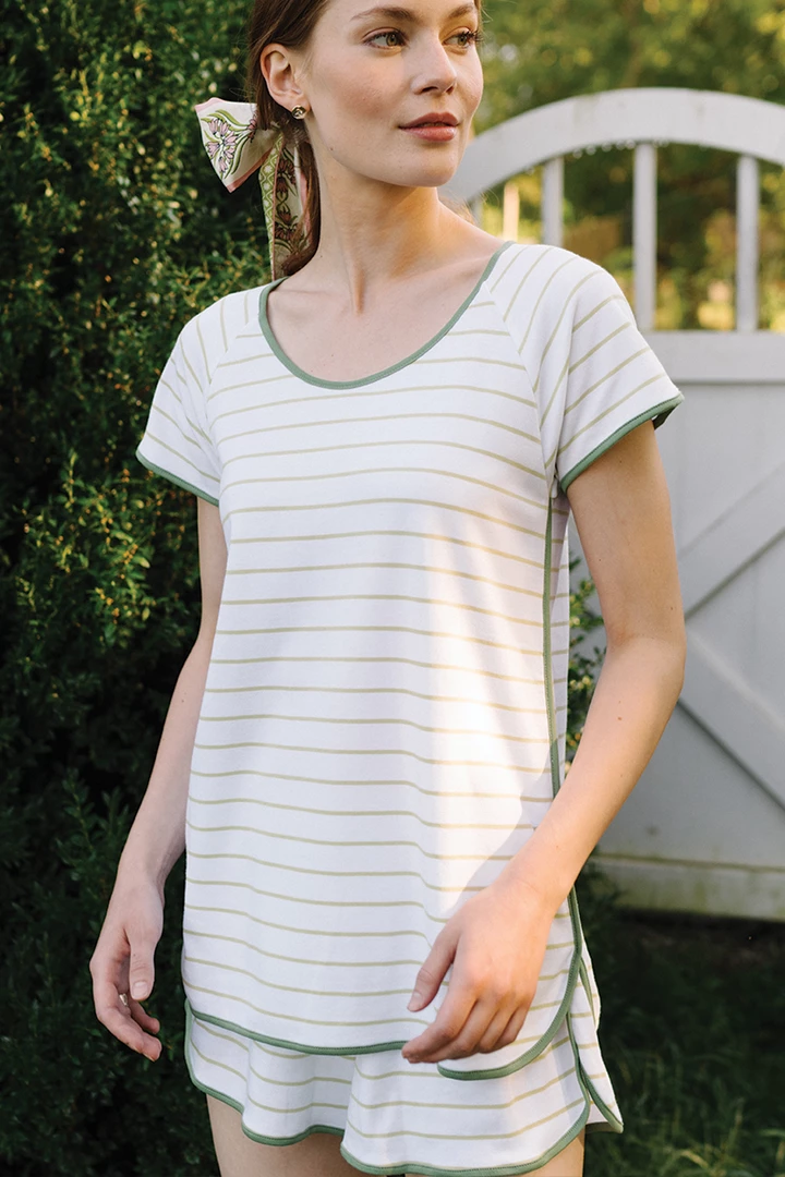 LAKE Women Pima Shorts Set In Vine