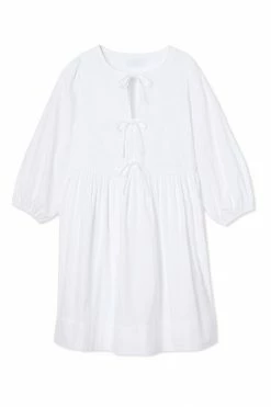 LAKE Women Poplin Triple Tie Dress In White