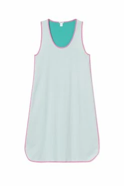 LAKE Women Pima Tank Gown In Agua
