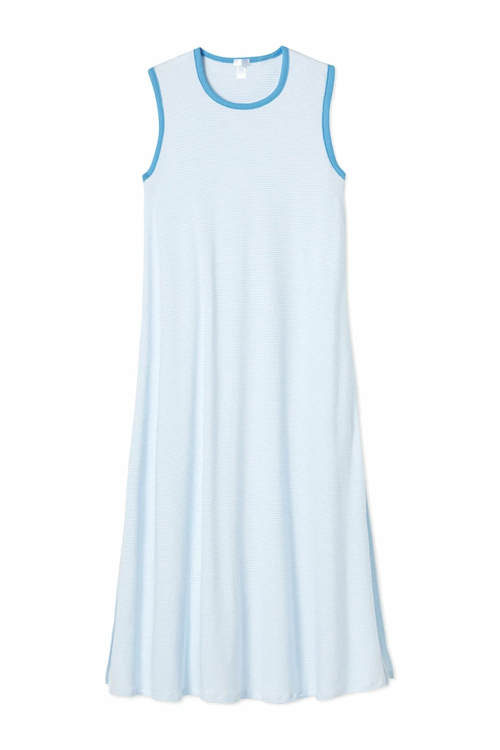 LAKE Pima Midi Tank Gown In Atlantic