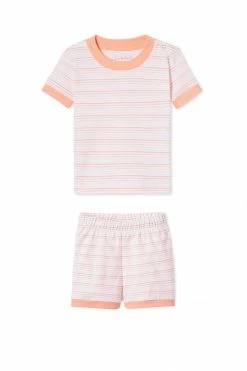 LAKE Kids Baby Shorts Set In Bellini Ombre