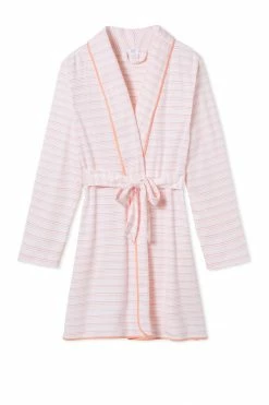 LAKE Pima Short Robe In Bellini Ombre