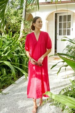 LAKE Gauze Caftan In Heatwave
