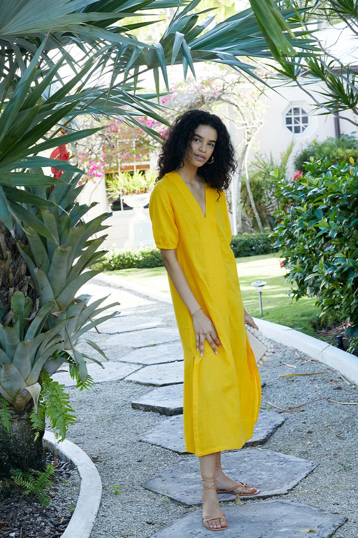 LAKE Women Gauze Caftan In Sol