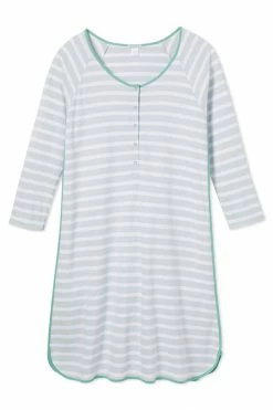 LAKE Pima Maternity Long Sleeve Nightgown In Celadon