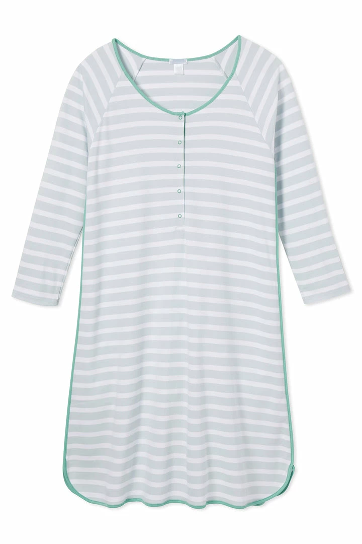 LAKE Pima Maternity Long Sleeve Nightgown In Celadon