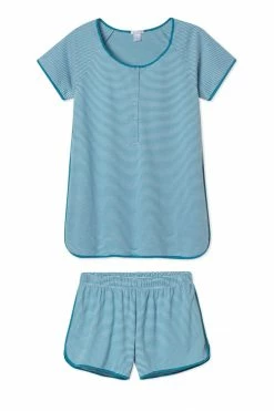 LAKE Pima Maternity Shorts Set In Celestial Sleep