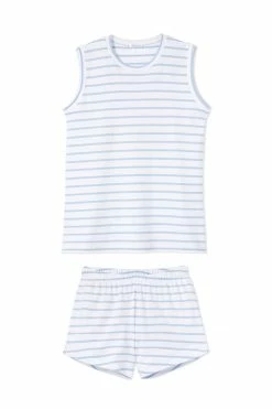 LAKE Women Pima Tank-Short Weekend Set In Cerulean