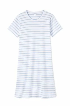 LAKE Women Pima Weekend Nightgown In Cerulean