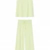 LAKE Pointelle Pajama Pants Set In Citron
