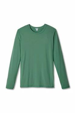 LAKE Men's Long Sleeve Pima Tee In Classic Green