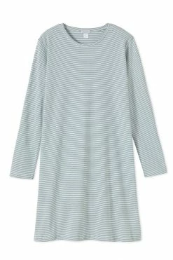 LAKE Pima Long Sleeve Weekend Nightgown In Classic Green Women