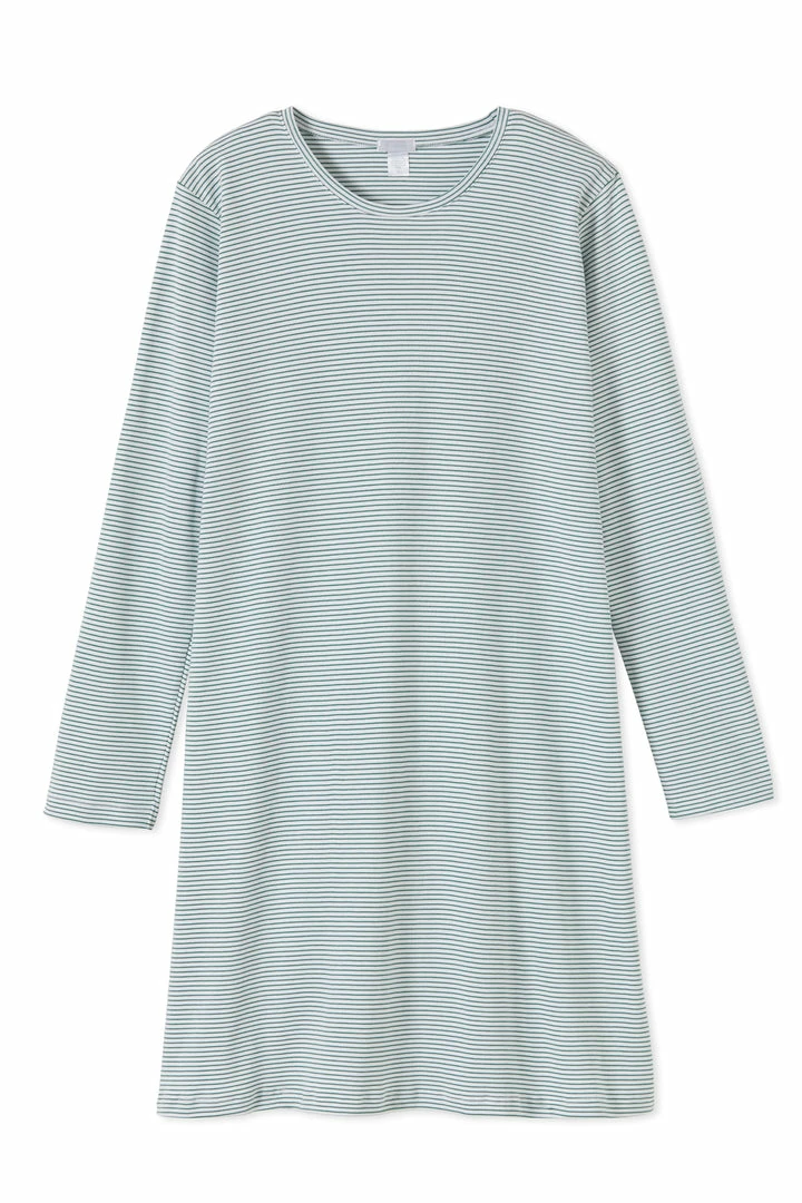 LAKE Pima Long Sleeve Weekend Nightgown In Classic Green Women