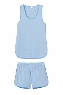 LAKE Pima Tank-Short Set In Cornflower