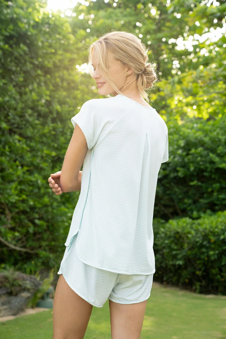 LAKE Women DreamKnit Shut Eye Shorts Set In Caribbean