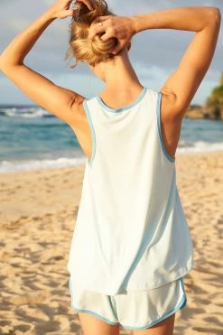 LAKE DreamKnit Vintage Tank-Short Set In Pacific Women