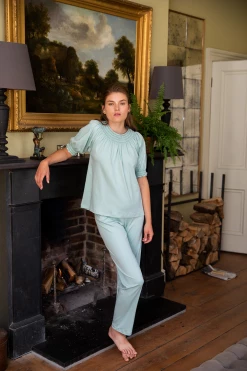 LAKE Pima Smocked Short-Long Set In Willow Women