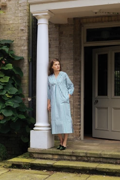 LAKE Pocket Caftan In Balsam Stripe