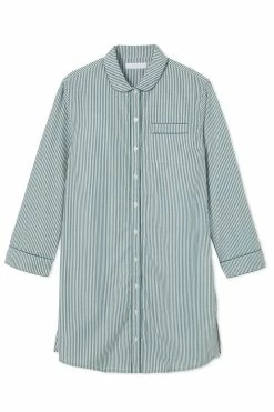 LAKE Poplin Nightshirt In Evergreen