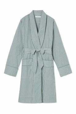 LAKE Poplin Robe In Evergreen Women