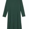 LAKE Bamboo Long Sleeve Lounge Dress In Forest