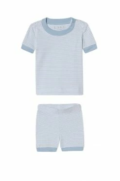 LAKE Kids Baby Shorts Set In French Blue