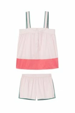LAKE Colorblock Tank Set In Guava Women