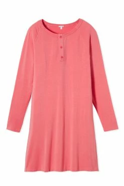 LAKE Women Henley Nightgown In Persimmon