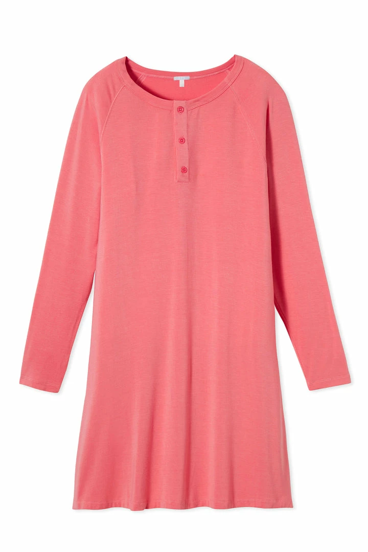 LAKE Women Henley Nightgown In Persimmon
