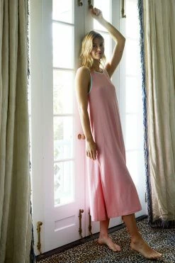 LAKE Pima Midi Tank Gown In Hibiscus