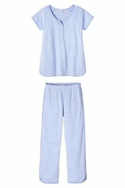LAKE Sleep Pima Maternity Short-Long Set In Hydrangea